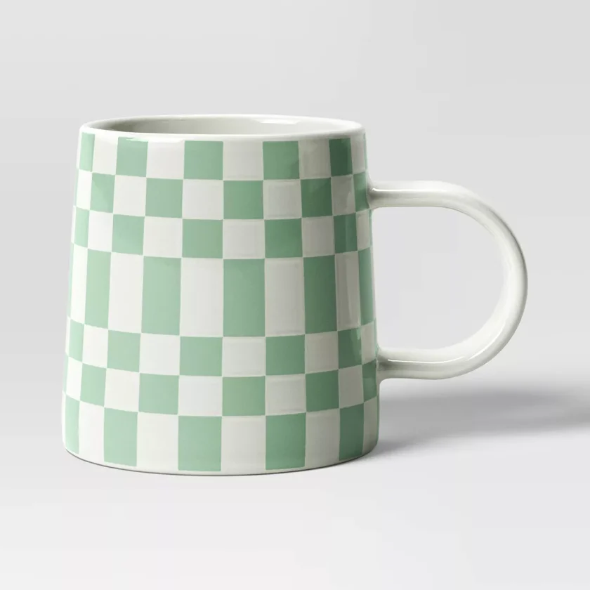 16oz Stoneware Checkerboard Mug