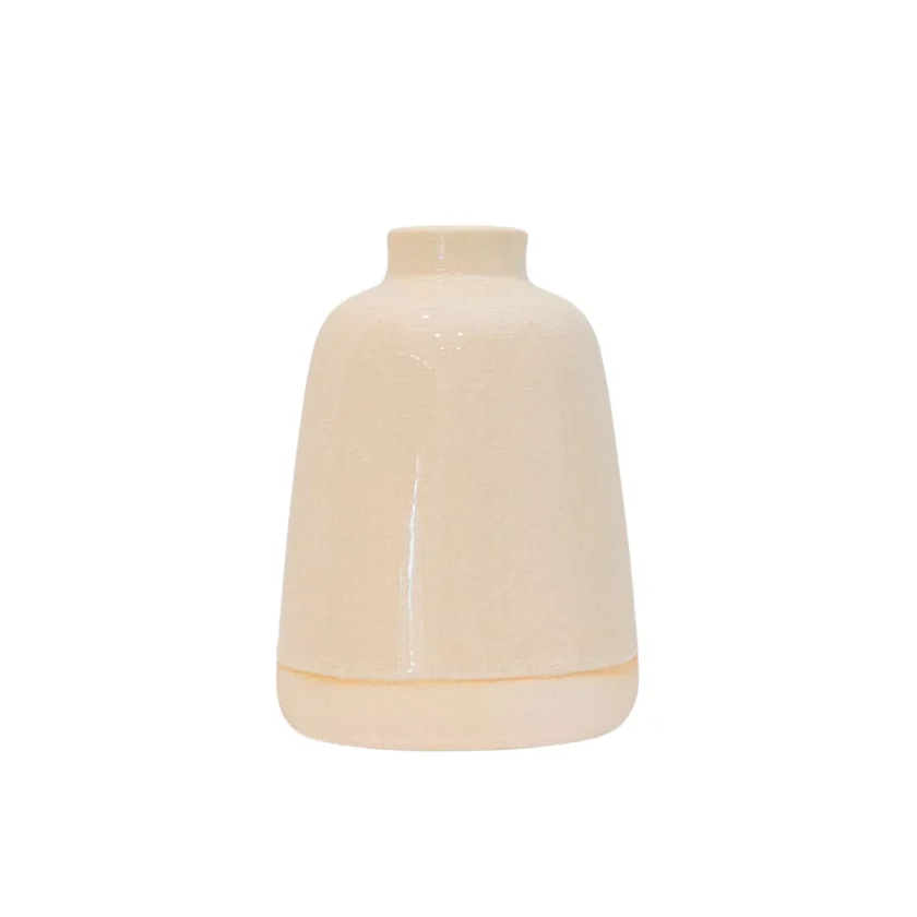The smooth conical flower bud vase is white